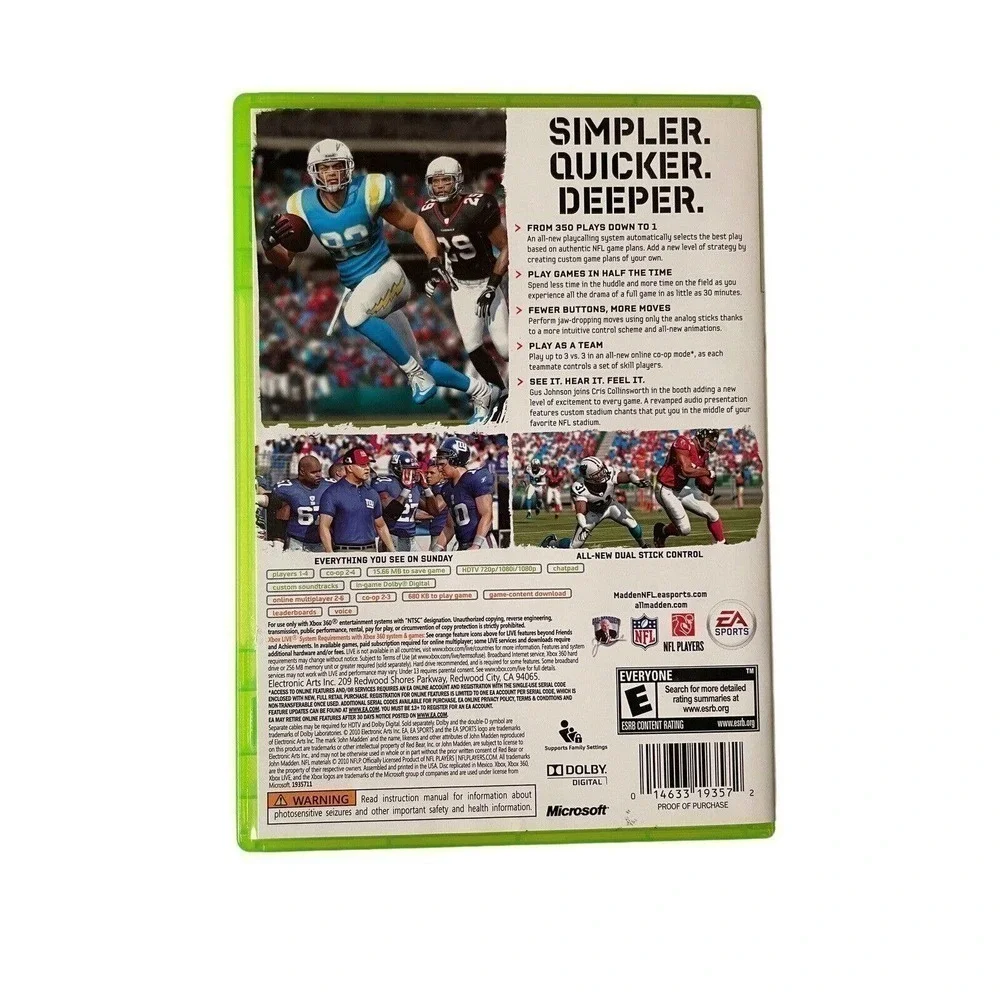 Madden NFL 11 Xbox 360 Game Complete And Tested